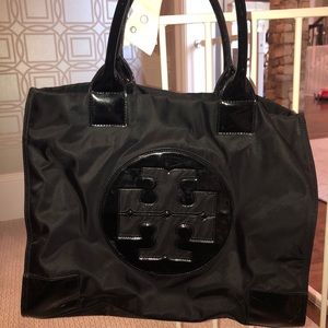 Tory Birch Large Nylon Black Tote